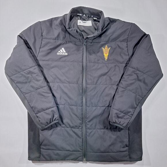 Adidas Men's XL Puffer Jacket Black Arizona State Sun Devils Team Medium Weight - Picture 1 of 15